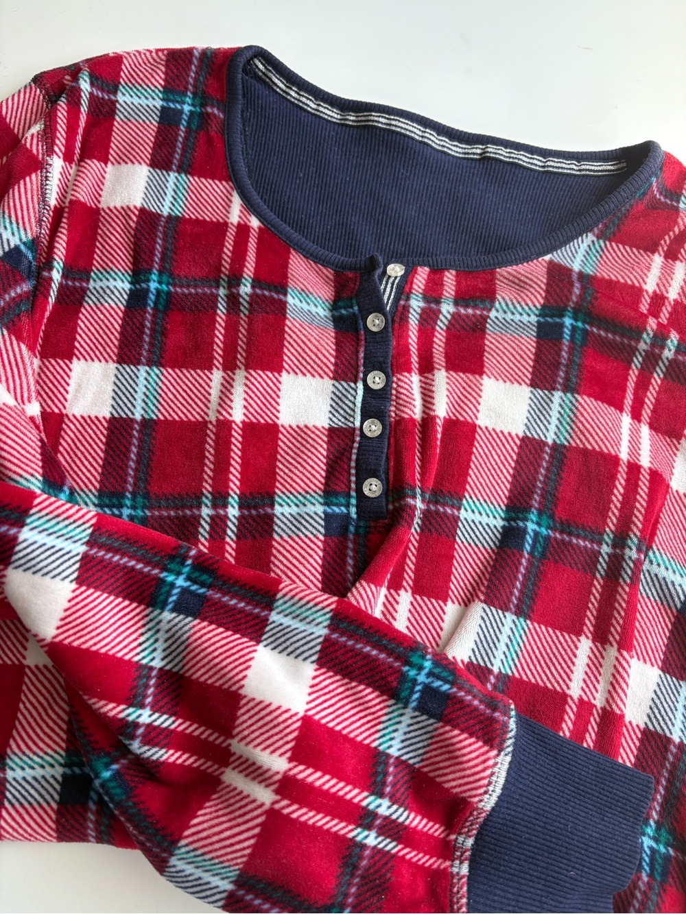 Nautica Red Plaid Long-Sleeve Pajama Set